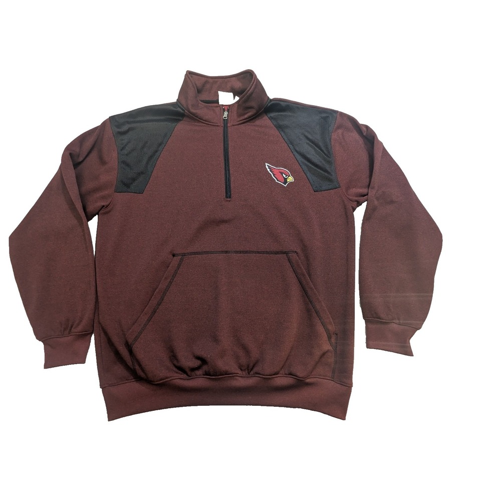 Arizona Cardinals NFL 1/4 Zip Pullover Sweatshirt Mens XL Maroon Black